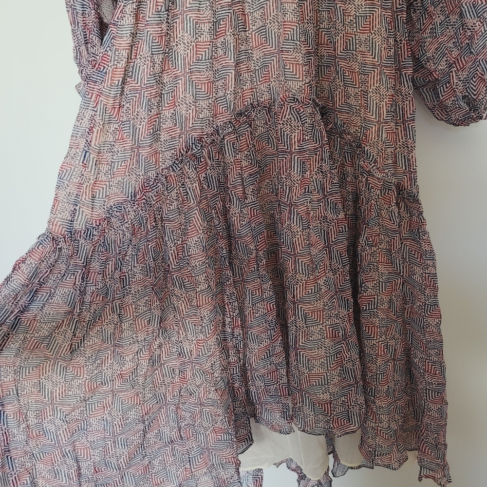 Isabel Marant Pink Floral Sheer Long-Sleeve Midi Dress - Picture 8 of 11